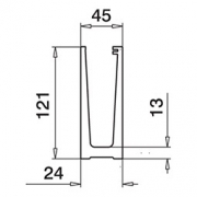 Basisprofiel Easy-Glass Slim voor montage in chape Lengte 5M