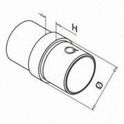 Buisverbinder 180° doorlopend met naad - D12mm
