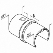 Verbinder voor ronde buis - rond U-profiel