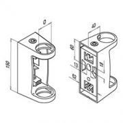 Wandbevestiging - H150 mm - hoek niet instelbaar