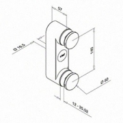 Wandbevestiging voor glas. Model 9031