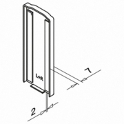 Afdekplaat Easy-Glass Slim. Gebruik zonder bekleding. Links + rechts