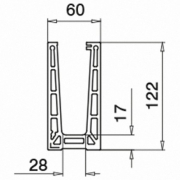 Binnen hoekprofiel Easy-Glass Pro voor topmontage