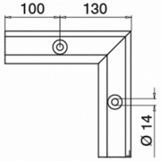 Binnen hoekprofiel Easy-Glass Pro voor topmontage