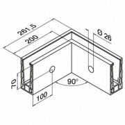 Binnen hoekprofiel Easy-Glass Pro voor zijmontage