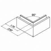 Buiten hoekprofiel Easy-Glass Pro voor topmontage