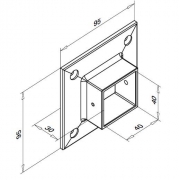Muurbevestiging square line 40x40