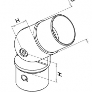 Variabele buisverbinder -90° + 90°