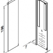 Afdekplaat voor Easy-Glass Slim. Gebruik zonder bekleding. Voor trapmontage. Links