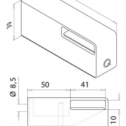Handrailingsteun square line - 40x10