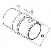 Buisverbinder 180° doorlopend met 6mm naad