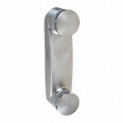 Wandbevestiging voor glas. Model 0760. Hoogte 300mm. Hoek niet instelbaar.