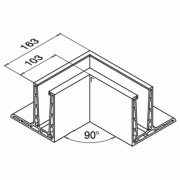 Binnen hoekprofiel Easy-Glass Pro F voor topmontage