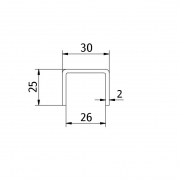 Inox U-profiel - AISI304/316