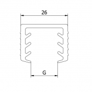 Montagerubber voor inox U-profiel  - AISI304/316