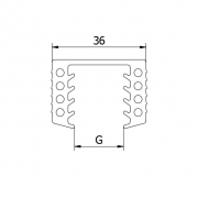 Montagerubber voor inox U-profiel  - AISI304/316