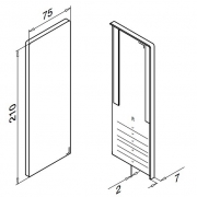 Afdekplaat Easy-Glass 3kN. Gebruik zonder bekleding. Voor trapmontage. Rechts