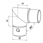 Buisverbinder kniefitting 90° rechte hoek
