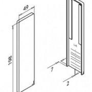 Afdekplaat Easy-Glass Slim. Gebruik zonder bekleding voor trapmontage. Links + rechts. (hoek 30° - 5