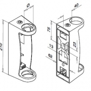 Wandbevestiging - H210 mm - hoek niet instelbaar
