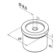 Wandbevestiging buis-vlak
