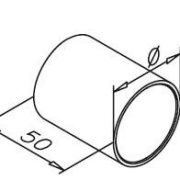 Buisverbinder 180° doorlopend voor houten handgreep
