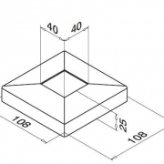 Afdekrozet square line 40x40 D108