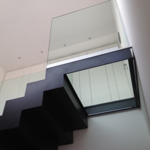 Binnen balustrade vrijstaand glas