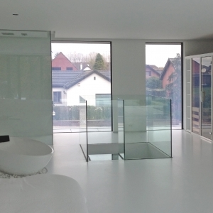 Binnen balustrade vrijstaand glas