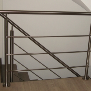 Balustrade binnen inox met staven